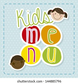 kids menu over dotted background vector illustration