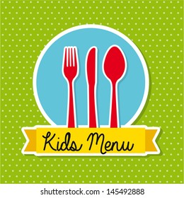 kids menu over dotted background vector illustration 