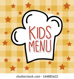 kids menu over tablecloth background vector illustration