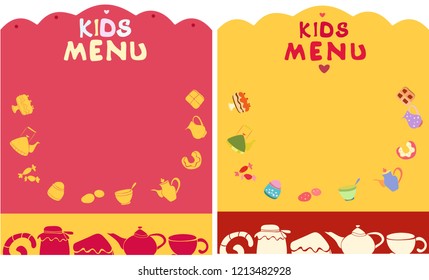 Kids menu template. Design template for your text