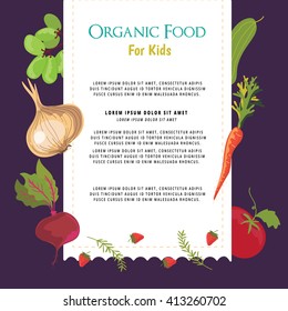 Kids menu. Vector illustration.