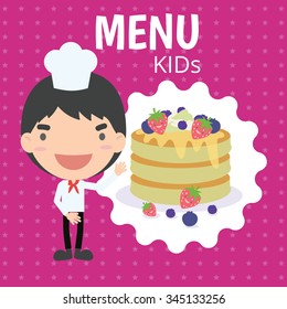 Kids menu. Vector template.