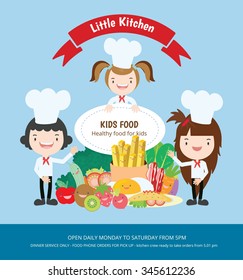 Kids menu. Vector template.