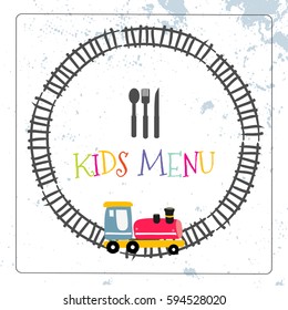 Kids menu vector template, cute children restaurant creative flyer, background. Hand drawn doodle style sketch illustration.