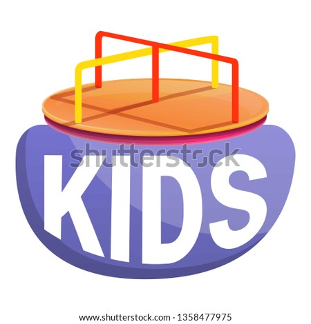 Kids merry-go-round logo. Cartoon of kids merry-go-round vector logo for web design isolated on white background