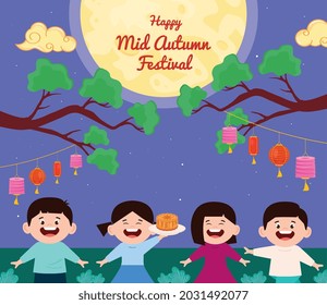 kids in mid autumn celebration