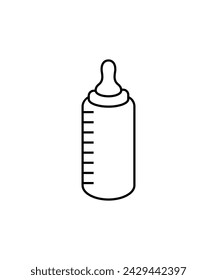 kids milk bottle icon, vector best line icon.