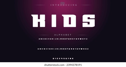 Kids Modern Bold Font. Sans Serif Font. Regular Italic Uppercase Lowercase Typography urban style alphabet fonts for fashion, sport, technology, digital, movie, logo design, vector illustration