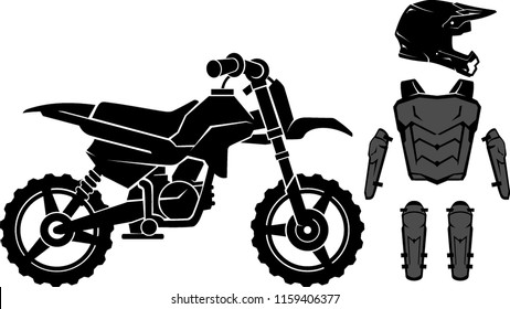 Kids Motocross Set, Isolated Objects
