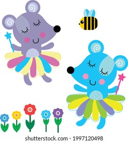 Kids mouse set with blue and purpule mouse