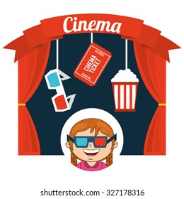 kids moviegoers design, vector illustration eps10 graphic 