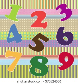 kids multicolored pattern with numbers vector