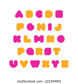 Kids Multi-colored Rounded Bold English Font.