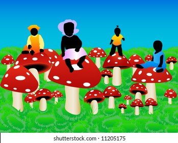 Kids and mushrooms