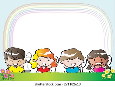kids with nature background