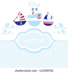 Kids nautical vector card