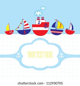 Kids nautical vector card