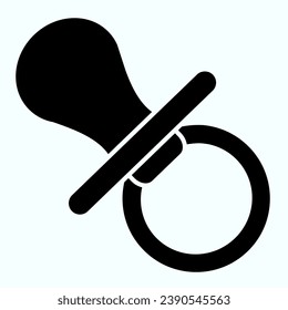 Kinder nippeln feste Symbol. Pazifische Vektorgrafik von Babys, einzeln auf weiß. Kids soother glyph style design, entworfen für Web und App. EPS10