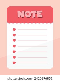 Kids Notebook and To Do List with heart