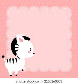 Kids notebook page templates. Cute memo pad decorated with little zebra. Can be used for scrapbooking, bullet journals, gift tags, cards and invitations. Vector 10 ESP.