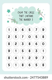 kids number coloring worksheet printable for kids fun education learning