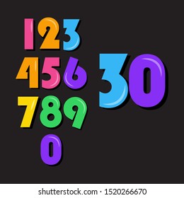 Kids Number Set Vector Template Design Illustration