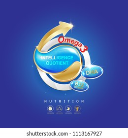 Kids Omega Calcium and Vitamin - Concept Logo Gold Kids