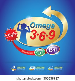 Kids Omega Calcium and Vitamin - Concept Logo Gold Kids