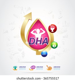 Kids Omega Calcium and Vitamin - Concept Logo Gold Kids
