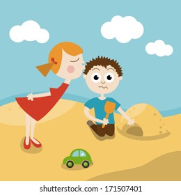 Kids on beach