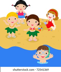 kids on beach