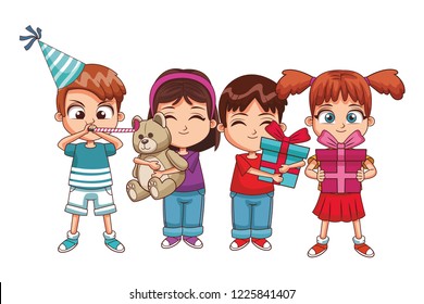 Kids on birthday party