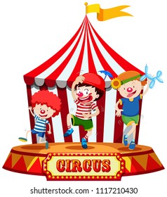 Kids On Circus Stage Illustration