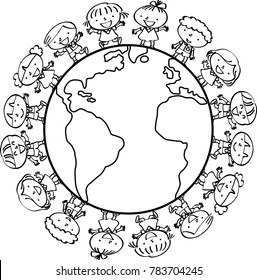 kids on earth vector