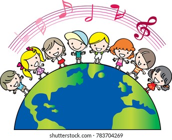 kids on earth vector