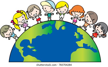 Kids On Earth Vector Stock Vector (Royalty Free) 783704284 | Shutterstock