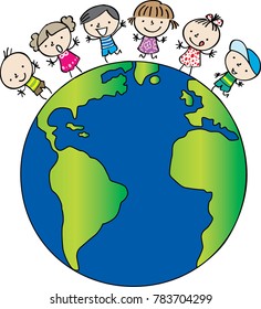 kids on earth vector