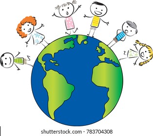 Kids On Earth Vector Stock Vector (Royalty Free) 783704308 | Shutterstock