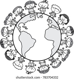 kids on earth vector