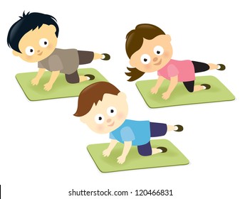 Kids on mats