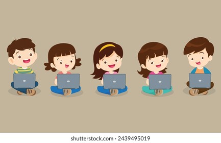 kids on online learning education courses