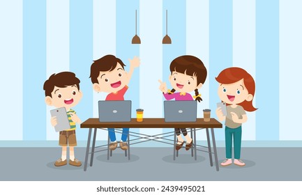 kids on online learning education courses
