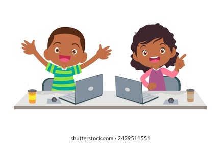 kids on online learning education courses