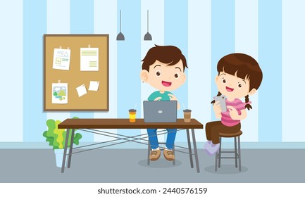 kids on online learning education courses