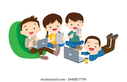 kids on online learning education courses