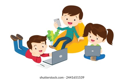 kids on online learning education courses