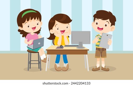 kids on online learning education technology education