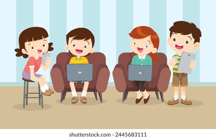 kids on online learning education courses