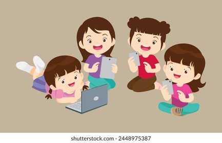 kids on online learning education courses