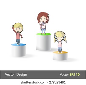 Kids on podium